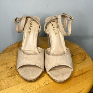 Lulus Priya Nude Suede Platform Ankle